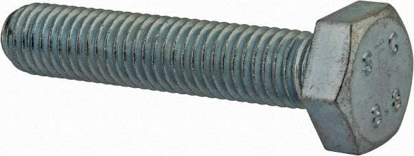 Value Collection - M10x1.50mm Metric Coarse, 50mm Length Under Head Hex Head Cap Screw - Fully Threaded, Grade 8.8 Steel, Zinc-Plated Finish, 17mm Hex - Apex Tool & Supply