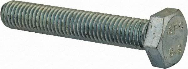 Value Collection - M10x1.50mm Metric Coarse, 60mm Length Under Head Hex Head Cap Screw - Fully Threaded, Grade 8.8 Steel, Zinc-Plated Finish, 17mm Hex - Apex Tool & Supply
