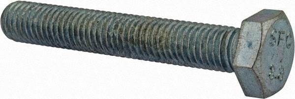 Value Collection - M10x1.50mm Metric Coarse, 65mm Length Under Head Hex Head Cap Screw - Fully Threaded, Grade 8.8 Steel, Zinc-Plated Finish, 17mm Hex - Apex Tool & Supply