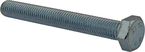 Value Collection - M12x1.75mm Metric Coarse, 100mm Length Under Head Hex Head Cap Screw - Fully Threaded, Grade 8.8 Steel, Zinc-Plated Finish, 19mm Hex - Apex Tool & Supply