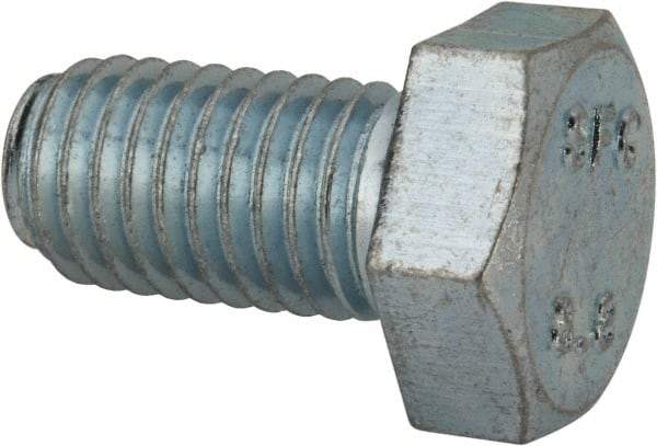 Value Collection - M12x1.75mm Metric Coarse, 22mm Length Under Head Hex Head Cap Screw - Fully Threaded, Grade 8.8 Steel, Zinc-Plated Finish, 19mm Hex - Apex Tool & Supply