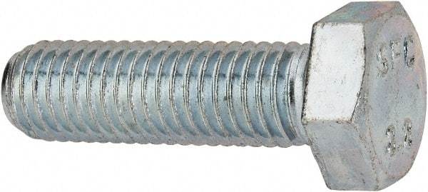 Value Collection - M12x1.75mm Metric Coarse, 40mm Length Under Head Hex Head Cap Screw - Fully Threaded, Grade 8.8 Steel, Zinc-Plated Finish, 19mm Hex - Apex Tool & Supply