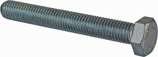 Value Collection - M12x1.75mm Metric Coarse, 90mm Length Under Head Hex Head Cap Screw - Fully Threaded, Grade 8.8 Steel, Zinc-Plated Finish, 19mm Hex - Apex Tool & Supply