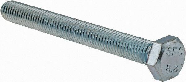 Value Collection - M8x1.25mm Metric Coarse, 75mm Length Under Head Hex Head Cap Screw - Fully Threaded, Grade 8.8 Steel, Zinc-Plated Finish, 13mm Hex - Apex Tool & Supply