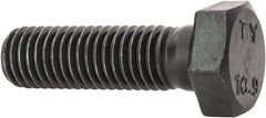 Value Collection - M12x1.75mm Metric Coarse, 40mm Length Under Head Hex Head Cap Screw - Partially Threaded, Grade 10.9 Steel, Uncoated, 19mm Hex - Apex Tool & Supply