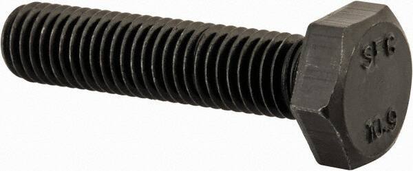 Value Collection - M10x1.50mm Metric Coarse, 45mm Length Under Head Hex Head Cap Screw - Fully Threaded, Grade 10.9 Steel, Uncoated, 17mm Hex - Apex Tool & Supply