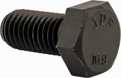 Value Collection - M12x1.75mm Metric Coarse, 25mm Length Under Head Hex Head Cap Screw - Fully Threaded, Grade 10.9 Steel, Uncoated, 19mm Hex - Apex Tool & Supply
