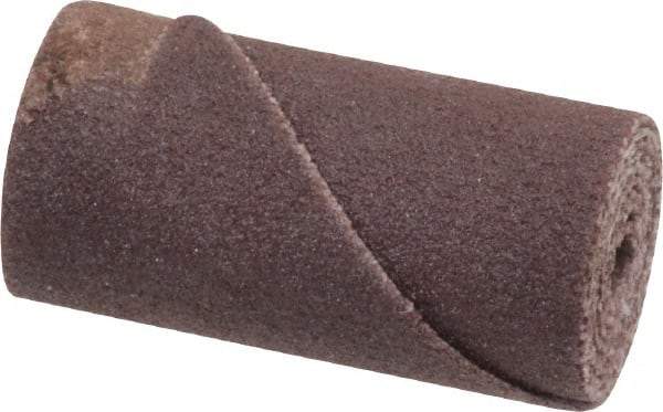 Merit Abrasives - 1/2" Max Roll Diam x 1" OAL, 180 Grit Aluminum Oxide Straight Cartridge Roll - 1/8" Pilot Hole Diam, Very Fine Grade - Apex Tool & Supply