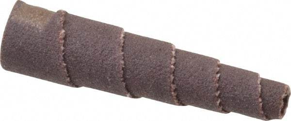 Merit Abrasives - 1-1/2" Long x 3/8" Diam, Aluminum Oxide, Full Taper Cartridge Roll - 180 Grit, 1/8" Pilot Hole Diam, Very Fine Grade - Apex Tool & Supply