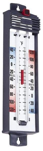 Taylor - -40 to 120°F, Min and Max Thermometer - 5 Inch Long x 4-3/8 Inch Wide, Push Button Reset Thermometer - Apex Tool & Supply