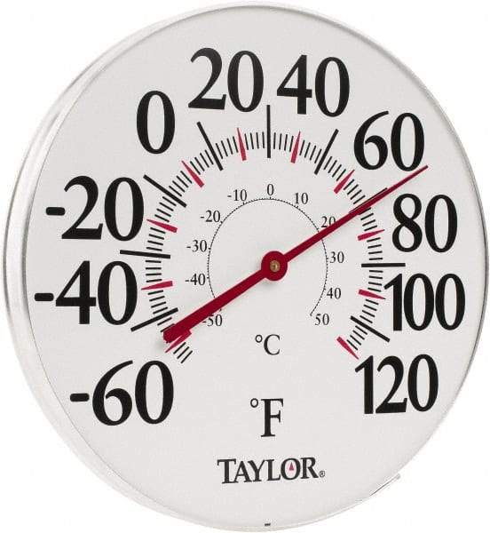 Taylor - -40 to 120°F, Window and Wall Thermometer - 12 Inch Diameter - Apex Tool & Supply