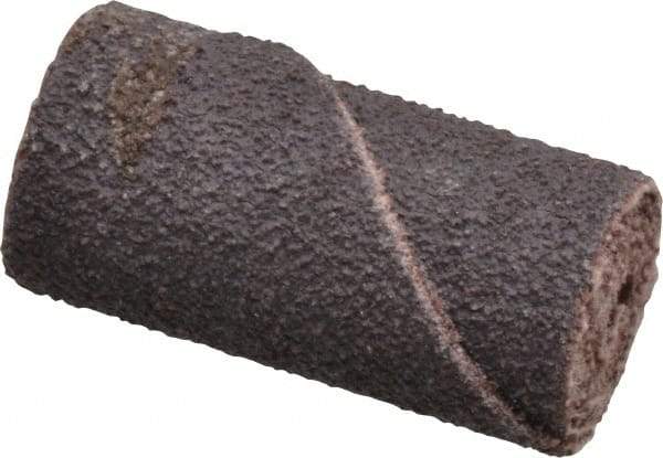 Merit Abrasives - 1/2" Max Roll Diam x 1" OAL, 80 Grit Aluminum Oxide Straight Cartridge Roll - 1/8" Pilot Hole Diam, Medium Grade - Apex Tool & Supply