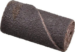 Merit Abrasives - 1/2" Max Roll Diam x 1" OAL, 80 Grit Aluminum Oxide Straight Cartridge Roll - 1/8" Pilot Hole Diam, Medium Grade - Apex Tool & Supply