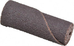 Merit Abrasives - 1/2" Max Roll Diam x 1-1/2" OAL, 80 Grit Aluminum Oxide Straight Cartridge Roll - 1/8" Pilot Hole Diam, Medium Grade - Apex Tool & Supply
