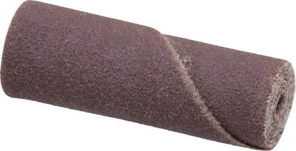 Merit Abrasives - 1/2" Max Roll Diam x 1-1/2" OAL, 120 Grit Aluminum Oxide Straight Cartridge Roll - 1/8" Pilot Hole Diam, Fine Grade - Apex Tool & Supply