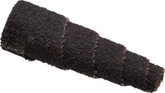Merit Abrasives - 1-1/2" Long x 1/2" Diam, Aluminum Oxide, Full Taper Cartridge Roll - 80 Grit, 1/8" Pilot Hole Diam, Medium Grade - Apex Tool & Supply