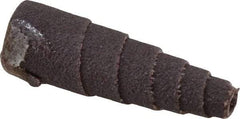 Merit Abrasives - 1-1/2" Long x 1/2" Diam, Aluminum Oxide, Full Taper Cartridge Roll - 120 Grit, 1/8" Pilot Hole Diam, Fine Grade - Apex Tool & Supply