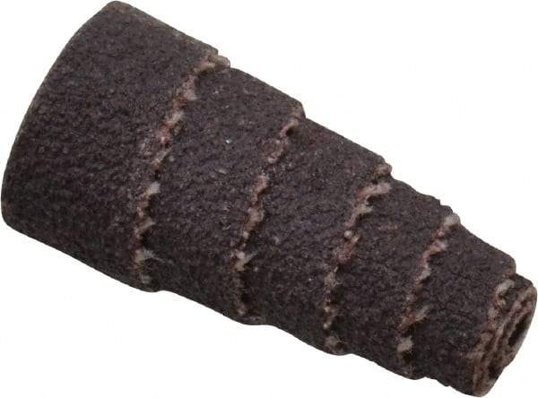 Merit Abrasives - 1" Long x 1/2" Diam, Aluminum Oxide, Full Taper Cartridge Roll - 80 Grit, 1/8" Pilot Hole Diam, Medium Grade - Apex Tool & Supply
