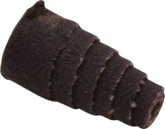 Merit Abrasives - 1" Long x 1/2" Diam, Aluminum Oxide, Full Taper Cartridge Roll - 120 Grit, 1/8" Pilot Hole Diam, Fine Grade - Apex Tool & Supply