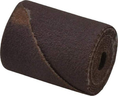 Merit Abrasives - 3/4" Max Roll Diam x 1" OAL, 120 Grit Aluminum Oxide Straight Cartridge Roll - 3/16" Pilot Hole Diam, Fine Grade - Apex Tool & Supply