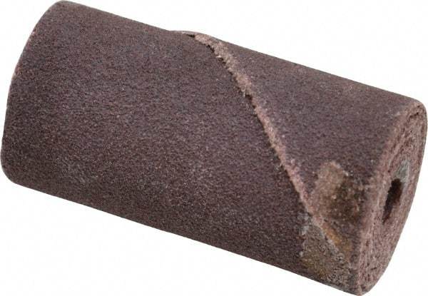 Merit Abrasives - 3/4" Max Roll Diam x 1-1/2" OAL, 120 Grit Aluminum Oxide Straight Cartridge Roll - 3/16" Pilot Hole Diam, Fine Grade - Apex Tool & Supply