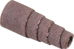 Merit Abrasives - 1" Long x 3/8" Diam, Aluminum Oxide, Full Taper Cartridge Roll - 180 Grit, 1/8" Pilot Hole Diam, Very Fine Grade - Apex Tool & Supply