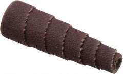Merit Abrasives - 1-1/2" Long x 1/2" Diam, Aluminum Oxide, Full Taper Cartridge Roll - 180 Grit, 1/8" Pilot Hole Diam, Very Fine Grade - Apex Tool & Supply