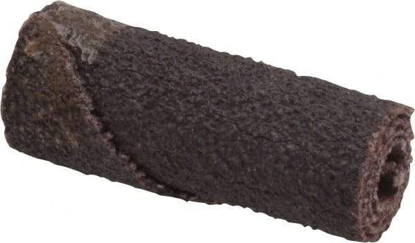 Merit Abrasives - 3/8" Max Roll Diam x 1" OAL, 80 Grit Aluminum Oxide Straight Cartridge Roll - 1/8" Pilot Hole Diam, Medium Grade - Apex Tool & Supply