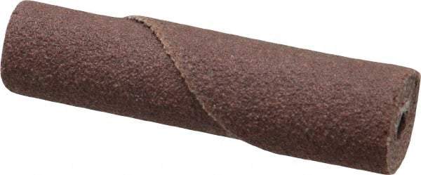 Merit Abrasives - 3/8" Max Roll Diam x 1-1/2" OAL, 120 Grit Aluminum Oxide Straight Cartridge Roll - 1/8" Pilot Hole Diam, Fine Grade - Apex Tool & Supply
