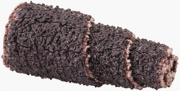 Merit Abrasives - 1" Long x 3/8" Diam, Aluminum Oxide, Full Taper Cartridge Roll - 50 Grit, 1/8" Pilot Hole Diam, Coarse Grade - Apex Tool & Supply