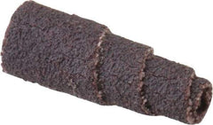Merit Abrasives - 1" Long x 3/8" Diam, Aluminum Oxide, Full Taper Cartridge Roll - 80 Grit, 1/8" Pilot Hole Diam, Medium Grade - Apex Tool & Supply