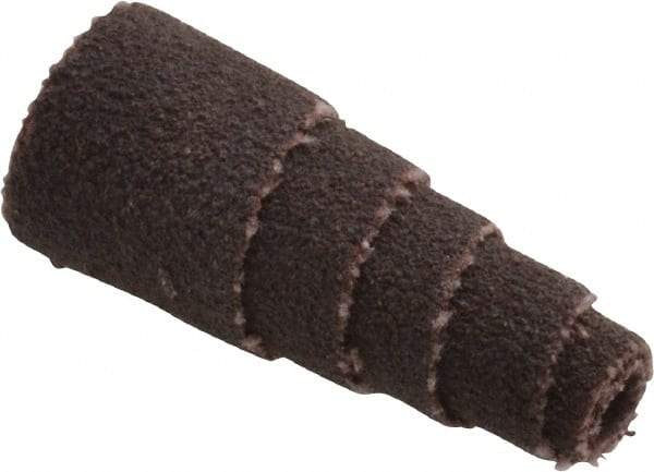 Merit Abrasives - 1" Long x 3/8" Diam, Aluminum Oxide, Full Taper Cartridge Roll - 120 Grit, 1/8" Pilot Hole Diam, Fine Grade - Apex Tool & Supply
