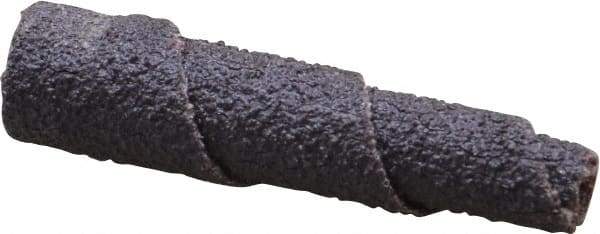 Merit Abrasives - 1-1/2" Long x 3/8" Diam, Aluminum Oxide, Full Taper Cartridge Roll - 80 Grit, 1/8" Pilot Hole Diam, Medium Grade - Apex Tool & Supply
