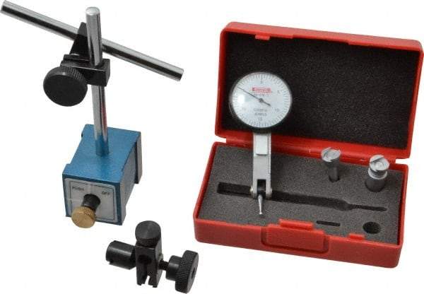 SPI - 0.0005" Graduation, 0-100 Dial Reading, Indicator & Base Kit - 0.0005 Inch Graduation, Includes Dial Test Indicator Set, Magnetic Base - Apex Tool & Supply