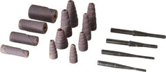 Merit Abrasives - 50 Piece Aluminum Oxide Cartridge Roll Set - 60, 80 & 120 Grit, Includes 4 Mandrels - Apex Tool & Supply