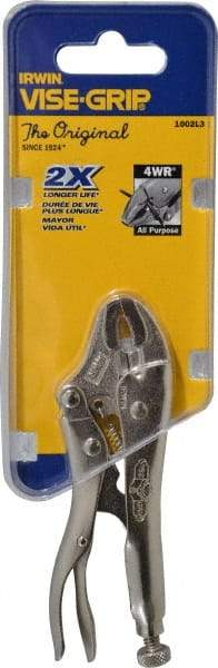Irwin - 4" OAL Curved Jaw Locking Pliers - 15/16" Jaw Opening - Apex Tool & Supply