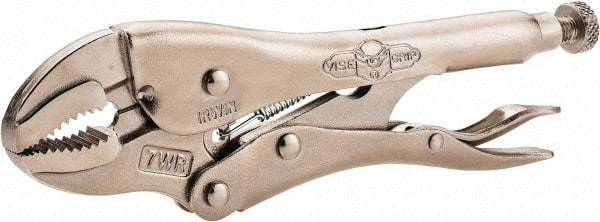 Irwin - 7" OAL Curved Jaw Locking Pliers - 1-5/8" Jaw Opening, Standard Handle - Apex Tool & Supply