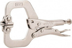 Irwin - 6" OAL C-Clamp Locking Pliers - 1-1/2" Jaw Depth, 2-1/8" Jaw Opening - Apex Tool & Supply