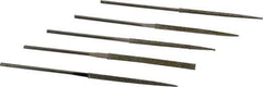 Value Collection - 5 Piece Diamond Pattern File Set - 5-1/2" Long, Coarse Coarseness, Set Includes Flat, Round, Square, Three Square - Apex Tool & Supply