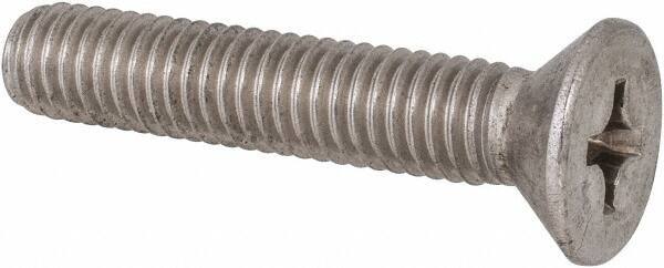 Value Collection - 3/8-16 UNC, 2" OAL Phillips Drive Machine Screw - Flat Head, Grade 316 Stainless Steel, Uncoated, Without Washer - Apex Tool & Supply