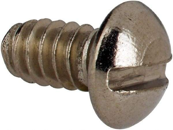 Value Collection - #6-32 UNC, 1/4" Length Under Head Slotted Drive Machine Screw - Round Head, Grade 316 Stainless Steel, Uncoated, Without Washer - Apex Tool & Supply