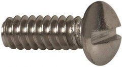 Value Collection - #6-32 UNC, 3/8" Length Under Head Slotted Drive Machine Screw - Round Head, Grade 316 Stainless Steel, Uncoated, Without Washer - Apex Tool & Supply