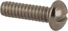 Value Collection - #6-32 UNC, 1/2" Length Under Head Slotted Drive Machine Screw - Round Head, Grade 316 Stainless Steel, Uncoated, Without Washer - Apex Tool & Supply