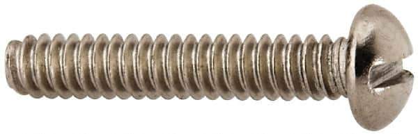 Value Collection - #6-32 UNC, 3/4" Length Under Head Slotted Drive Machine Screw - Round Head, Grade 316 Stainless Steel, Uncoated, Without Washer - Apex Tool & Supply