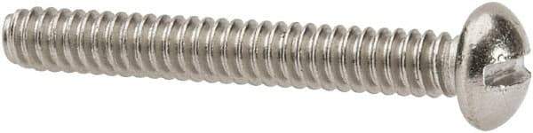 Value Collection - #6-32 UNC, 1" Length Under Head Slotted Drive Machine Screw - Round Head, Grade 316 Stainless Steel, Uncoated, Without Washer - Apex Tool & Supply