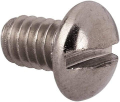Value Collection - #8-32 UNC, 1/4" Length Under Head Slotted Drive Machine Screw - Round Head, Grade 316 Stainless Steel, Uncoated, Without Washer - Apex Tool & Supply