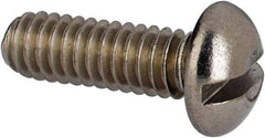 Value Collection - #8-32 UNC, 1/2" Length Under Head Slotted Drive Machine Screw - Round Head, Grade 316 Stainless Steel, Uncoated, Without Washer - Apex Tool & Supply