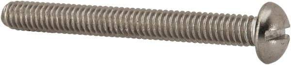 Value Collection - #8-32 UNC, 1-1/2" Length Under Head Slotted Drive Machine Screw - Round Head, Grade 316 Stainless Steel, Uncoated, Without Washer - Apex Tool & Supply