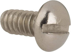 Value Collection - #10-24 UNC, 3/8" Length Under Head Slotted Drive Machine Screw - Round Head, Grade 316 Stainless Steel, Uncoated, Without Washer - Apex Tool & Supply