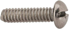 Value Collection - #10-24 UNC, 3/4" Length Under Head Slotted Drive Machine Screw - Round Head, Grade 316 Stainless Steel, Uncoated, Without Washer - Apex Tool & Supply